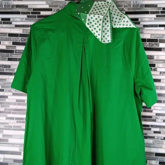 Old Navy Vibrant Kelly Green Midi Dress XL Pockets Back Pleat Casual - Picture 8 of 11